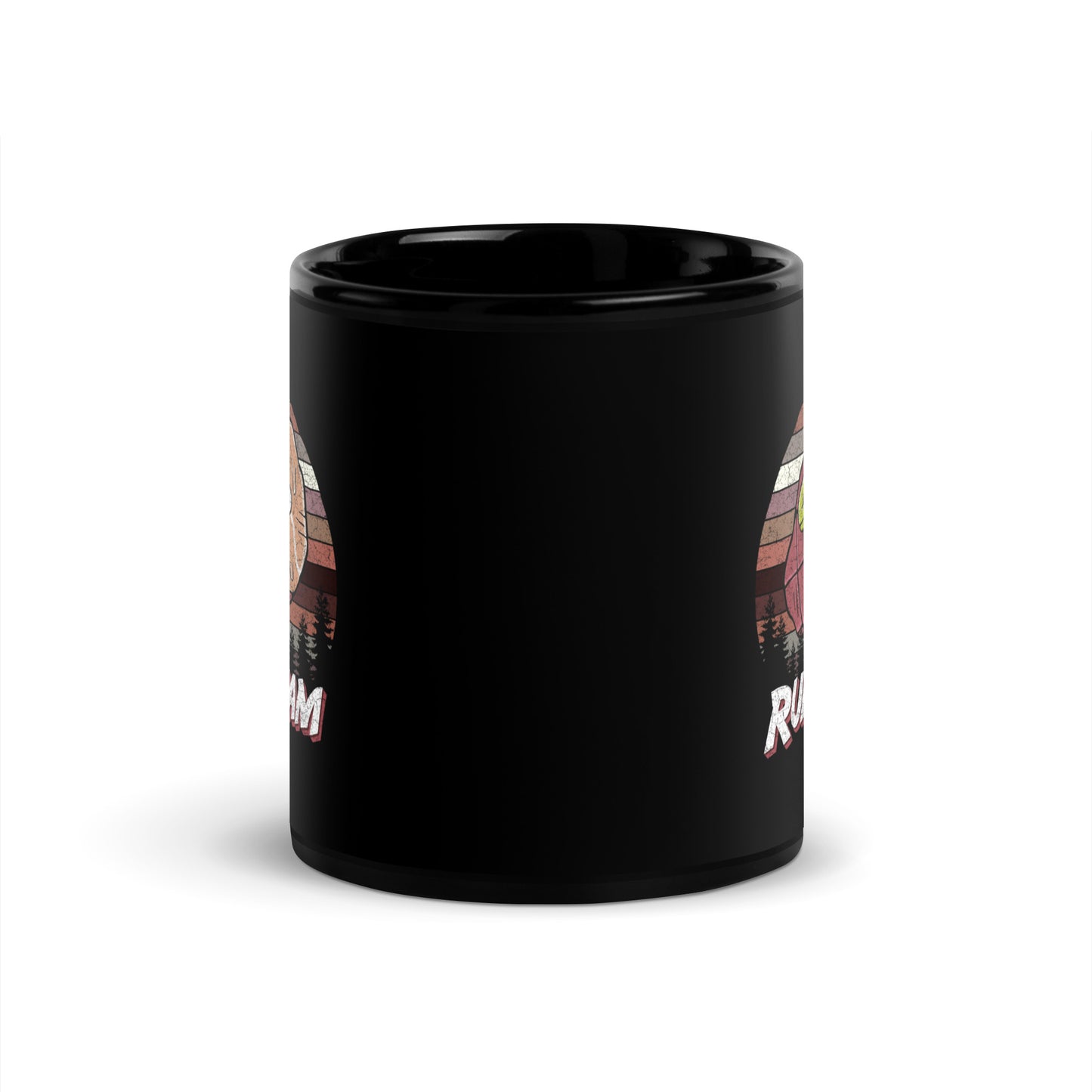 Rum Ham Retro Black Glossy Mug