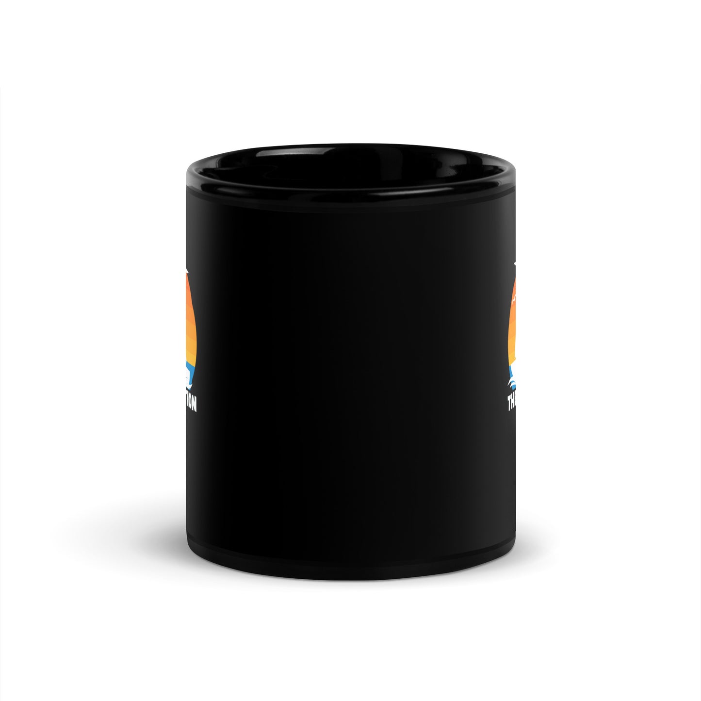 The Implication Retro Sun Black Glossy Mug