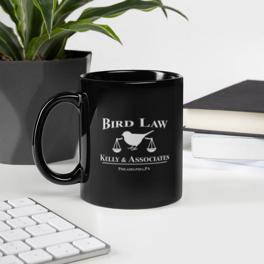 Bird Law Kelly and Associates (White Logo) 11oz Black Glossy Mug