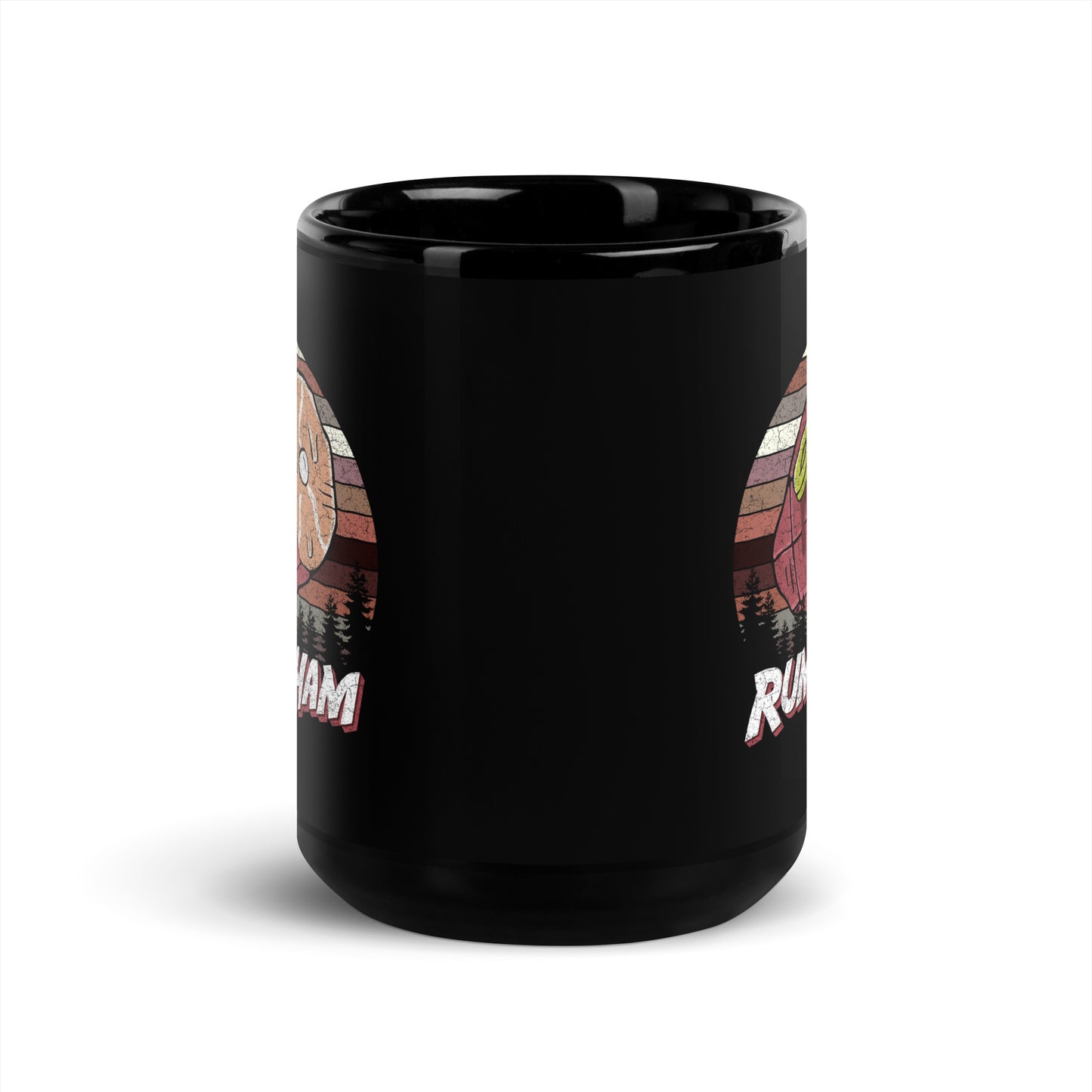 Rum Ham Retro Black Glossy Mug