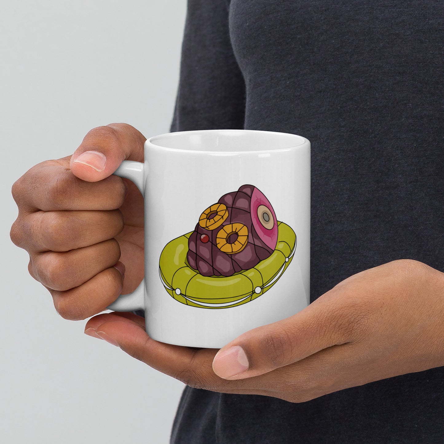 Rum Ham Raft White glossy mug