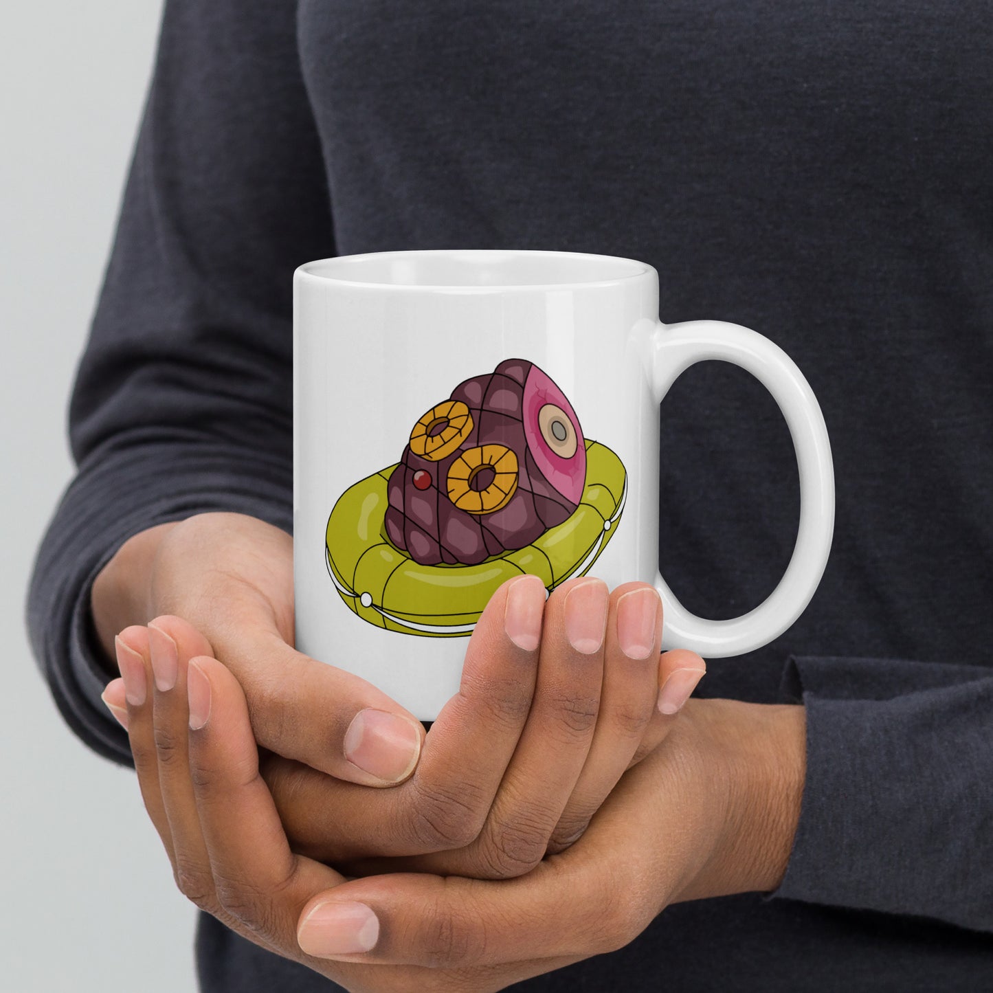 Rum Ham Raft White glossy mug