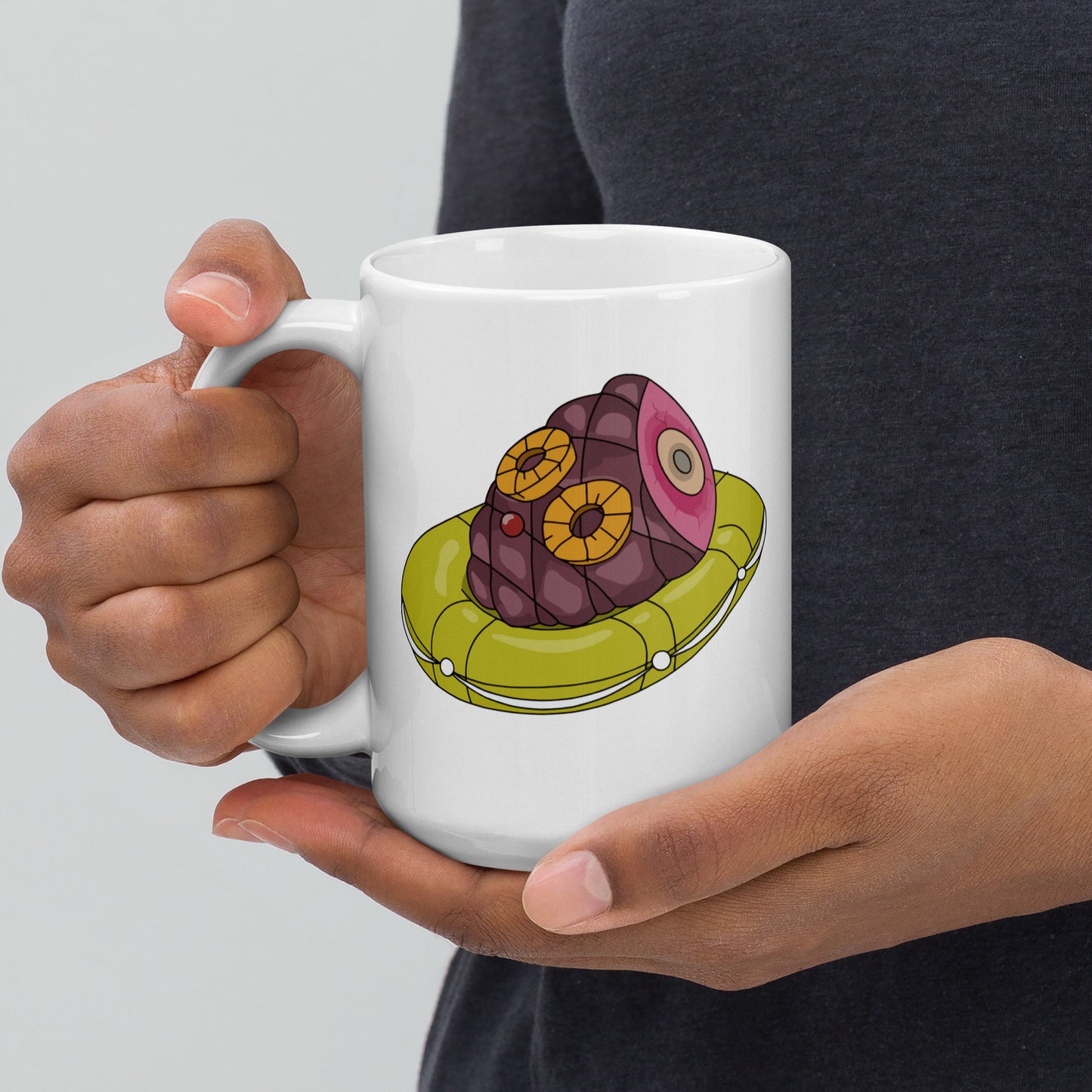 Rum Ham Raft White glossy mug