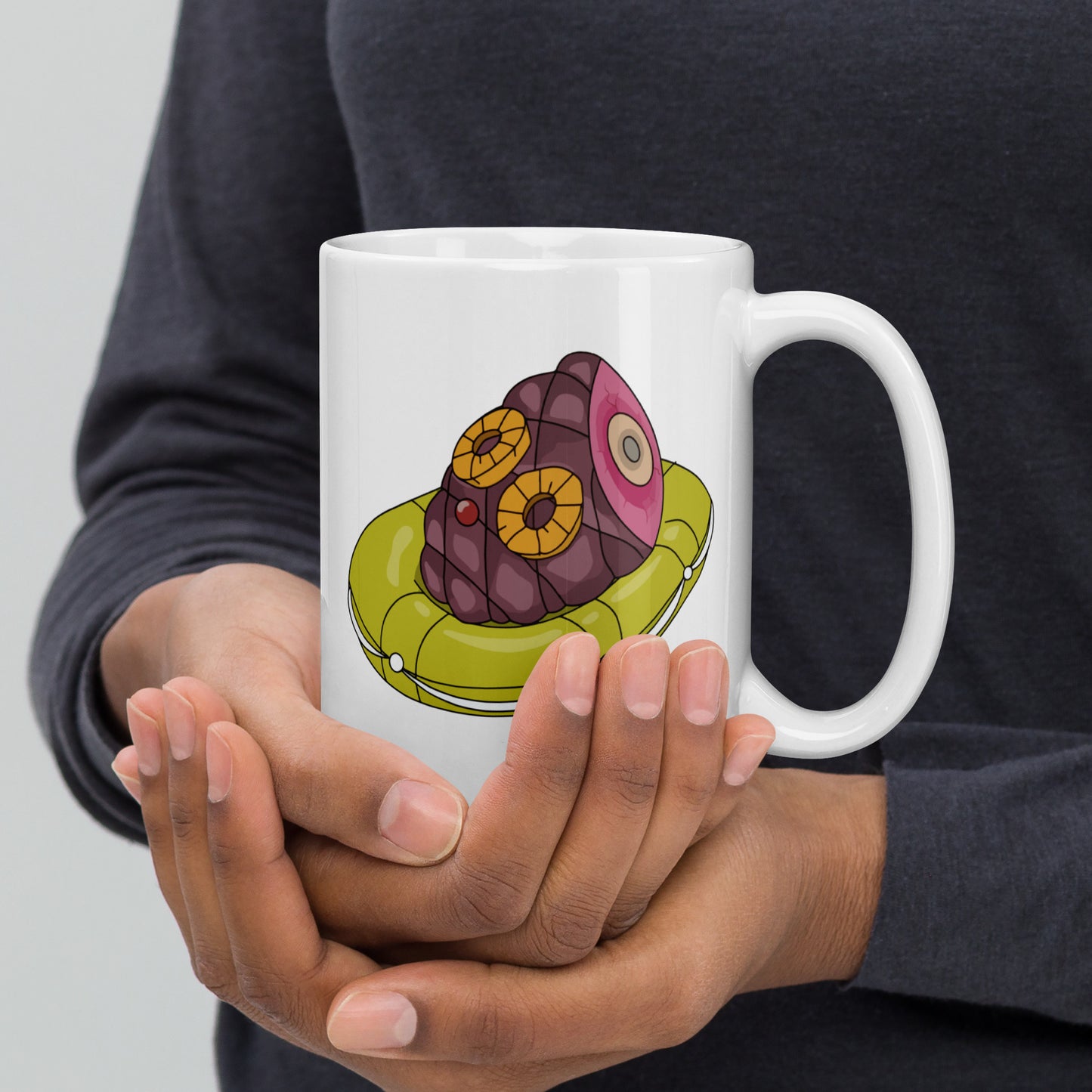 Rum Ham Raft White glossy mug