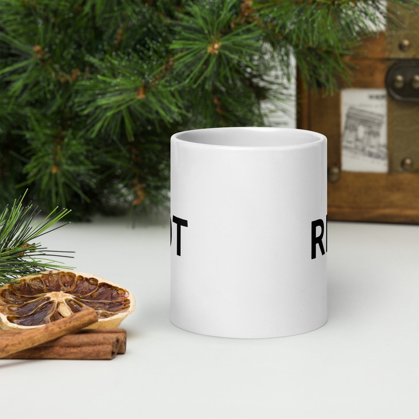 Riot White glossy mug