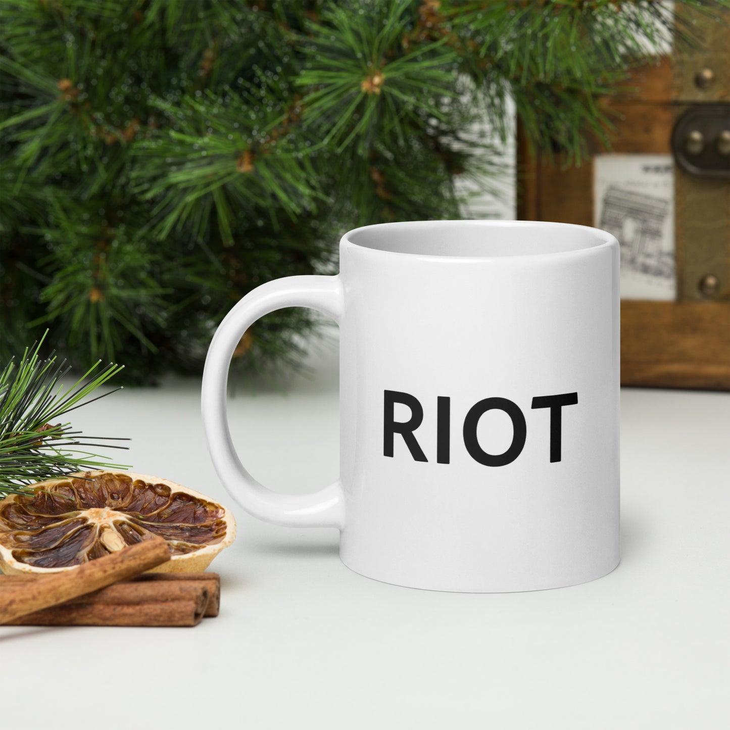 Riot White glossy mug
