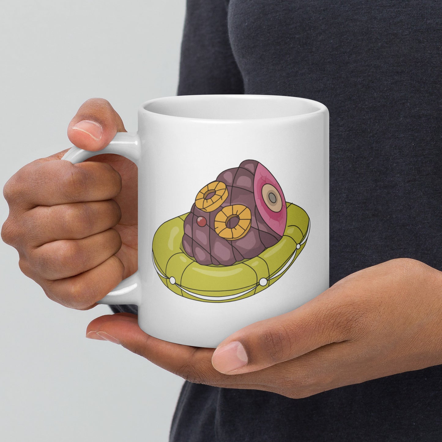 Rum Ham Raft White glossy mug
