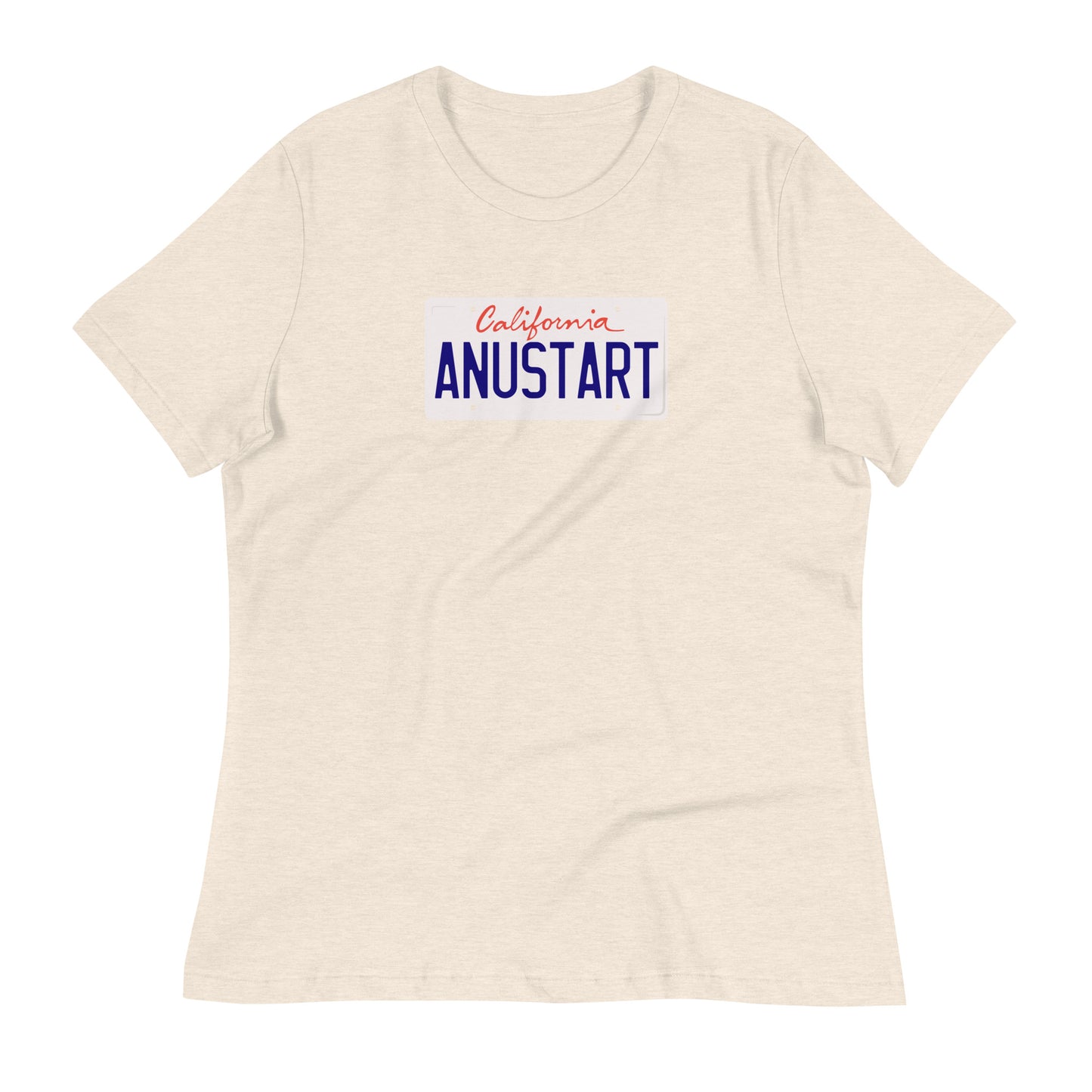 Anustart Minimal License Plate Women's Relaxed T-Shirt
