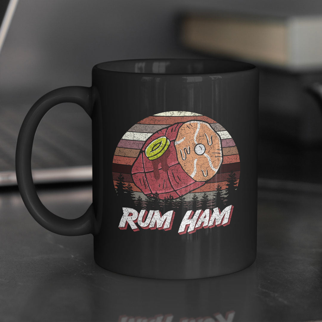 Rum Ham Retro Black Glossy Mug