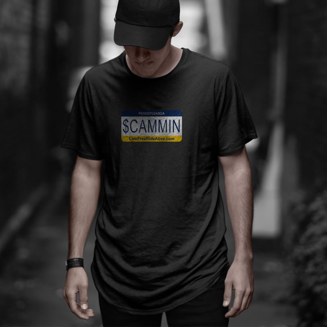 SCAMMIN License Plate Unisex Tee