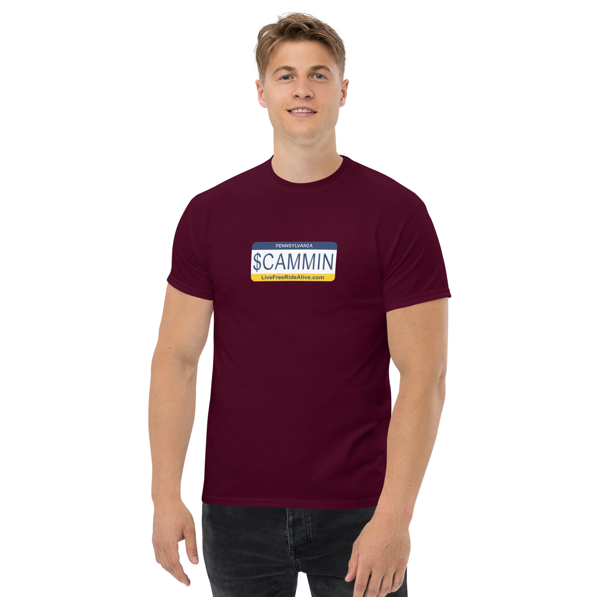 SCAMMIN License Plate Unisex Tee