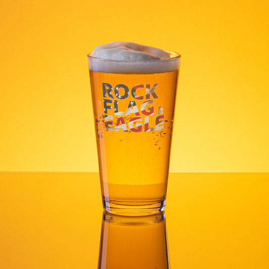 Rock Flag & Eagle Shaker pint glass