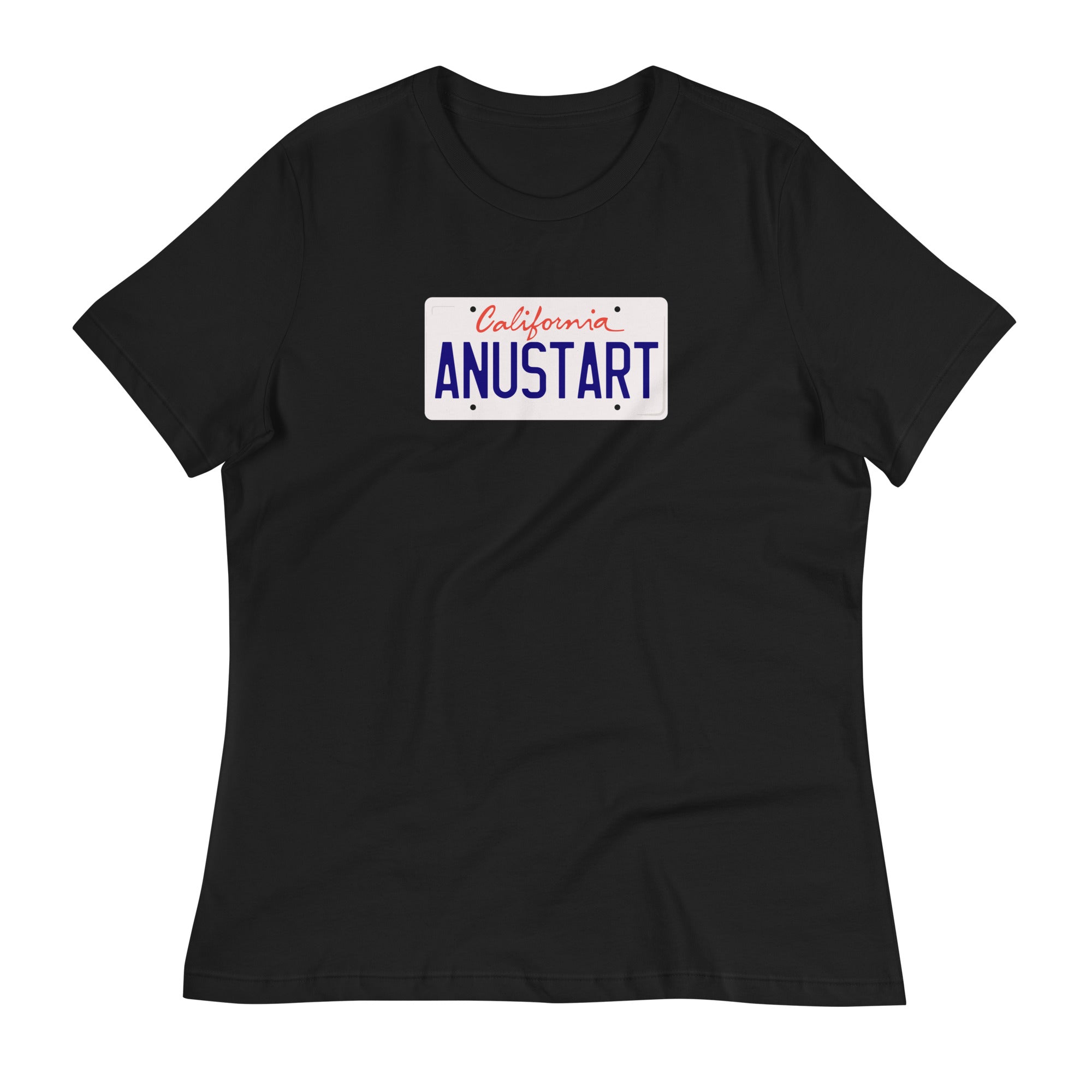 Anustart Minimal License Plate Women's Relaxed T-Shirt