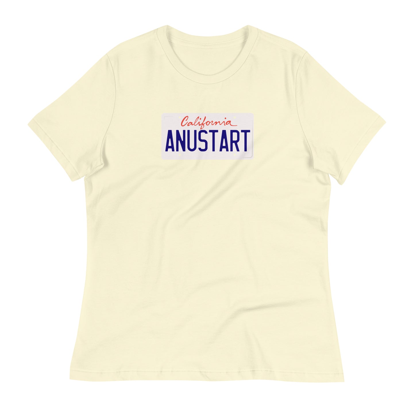 Anustart Minimal License Plate Women's Relaxed T-Shirt