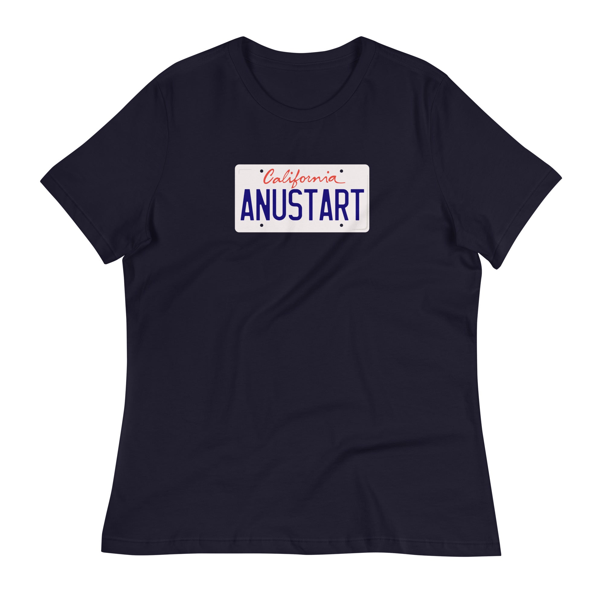 Anustart Minimal License Plate Women's Relaxed T-Shirt